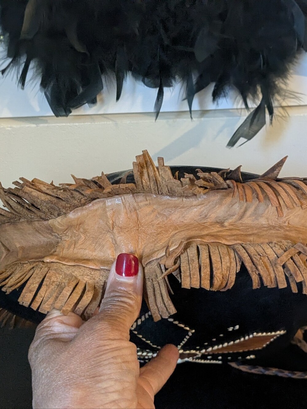 Handcrafted Vintage Boho Western Detail Leather Fringe Shoulder Crossbody Tote - Picture 12 of 16